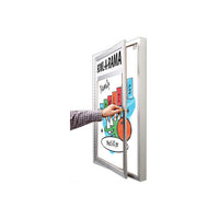 SwingCase Indoor Wall Mount Enclosed Illuminated Dry Erase Black Marker Board with Free Personalized Message Header Text 