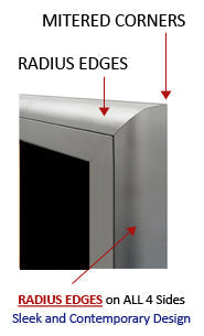 Indoor Enclosed Dry Erase Black Marker Board with Radius Edge Corners and Message Header