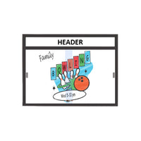 Wall Mount Indoor Enclosed Dry Erase White Markerboard with Personalized Message Header | Sliding Glass Doors Locking Cabinet