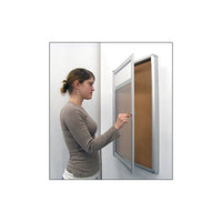 Indoor Enclosed Bulletin Boards with Header (Rounded Corners)