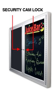 Wall Mount 2 and 3 Door Radius Edge Corners Display Cabinet  with Black Marker Boards