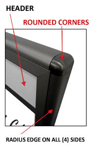 Indoor Dry Erase White Marker Board with Rounded Corners and Header (Multiple Doors)