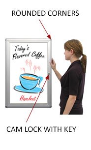 Indoor Enclosed Dry Erase Marker White Boards with Rounded Corners