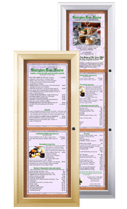 Enclosed Indoor Menu Cases For 11x17 Menus | Indoor Restaurant Display ...
