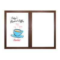 Indoor Enclosed Wood Framed Dry Erase Board with 2 and 3 Doors | White Porcelain on Steel Writing Marker Board