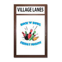 Indoor Enclosed Wood Framed Dry Erase Marker Board Display Case with Header (White Board)