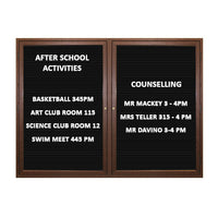 SwingCase Indoor Enclosed Wood Framed Letter Boards 2 & 3 Door
