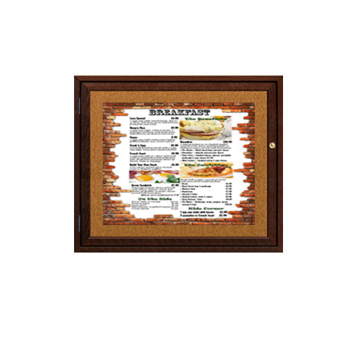Enclosed Indoor Wood Menu Cases For 11x14 Menus | Wall Mounted Indoor ...