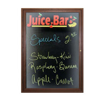 Indoor LED Lighted Enclosed Wood Framed Dry Erase Boards | Black Marker Board Display Case