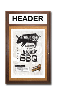 Indoor Menu Swing Cases with Header (Wood)