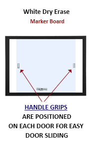 Indoor Radius Dry Erase White Marker Boards with Sliding Glass Doors