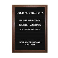 Indoor Enclosed Wood Framed Letter Board Display Cases, Lockable with in 3 Hardwood Finishes + 12 Sizes