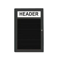 Indoor Enclosed Locking Letter Boards with Message Header (Radius Edge)