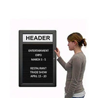 Indoor Enclosed Locking Letter Boards with Message Header and Rounded Corners