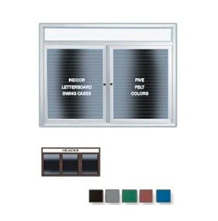 Indoor Enclosed Letter Boards with Header & LED Lights 2 and 3 Door