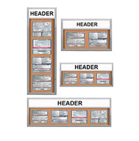 Indoor Restaurant Menu Display Case w Rounded Corrners and Header Panel For 8.5x14 Landscape Menus