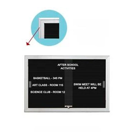 Indoor Radius Letter Boards with Sliding Glass Doors