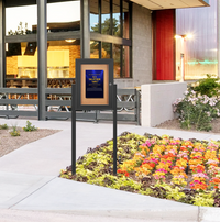 SwingCase Standing 27x40 Outdoor Bulletin Board Enclosed with 2 Posts (One Door)