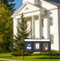 Freestanding Enclosed Outdoor Bulletin Boards 72" x 48" with Message Header and Posts (3 DOORS)