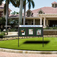 Freestanding Enclosed Outdoor Bulletin Boards 96" x 48" with Message Header and Posts (3 DOORS)