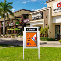 SwingCase Standing 36x36 Lighted Outdoor Bulletin Board Enclosed w Header + Posts (One Door)