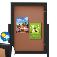 EXTREME WeatherPlus Radius Edge Outdoor Enclosed Bulletin Board Stand | Single Door Display Case in 15+ Sizes