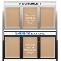 Freestanding EXTREME WeatherPlus™ Radius Edge Enclosed Outdoor Bulletin Boards with Message Header and LED Lighting | Locking 2 and 3 Door Display Cases 35+ Sizes