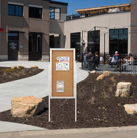 Swing Case 24x96 Extra Large Outdoor Enclosed Bulletin Board w Leg Posts (Single) Door