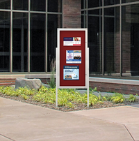 Swing Case 36x48 Extra Large Outdoor Enclosed Bulletin Board w Leg Posts (Single) Door