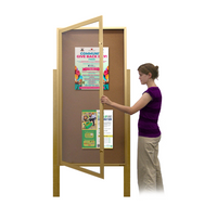 Swing Case 36x60 Extra Large Outdoor Enclosed Bulletin Board w Leg Posts (Single) Door