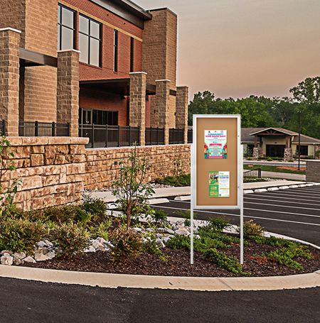 SwingCase 36x60 Extra Large Outdoor Enclosed Bulletin Board with Posts | Single Door Cabinet