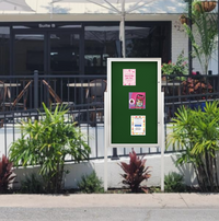 Swing Case 36x72 Extra Large Outdoor Enclosed Bulletin Board w Leg Posts (Single) Door