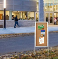 Swing Case 36x84 Extra Large Outdoor Enclosed Bulletin Board w Leg Posts (Single) Door