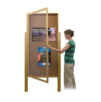 Swing Case 40x60 Extra Large Outdoor Enclosed Bulletin Board w Leg Posts (Single) Door