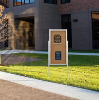 Swing Case 48x48 Extra Large Outdoor Enclosed Bulletin Board w Leg Posts (Single) Door