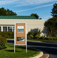 Swing Case 48x84 Extra Large Outdoor Enclosed Bulletin Board w Leg Posts (Single) Door
