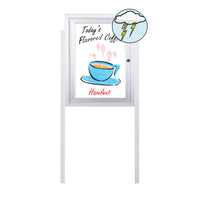 Outdoor Dry Erase Marker Board with Posts | SwingCase White Board Display Cases 10+ Size and Custom