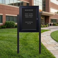 Outdoor Enclosed Letter Boards with Leg Posts (Single Door) - at Displays4Sale