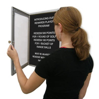 EXTREME WeatherPLUS Standing Outdoor Enclosed Letter Boards with Radius Edge | Shown in Satin Silver Finish