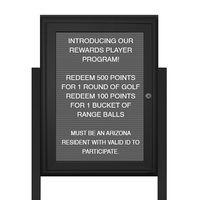 EXTREME WeatherPLUS Standing Outdoor Enclosed Letter Boards with Radius Edge | Shown in Black Finish