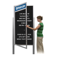 EXTREME WeatherPLUS Extra-Large Freestanding  Outdoor Enclosed Letter Boards with Header | Single Locking Door SwingCase