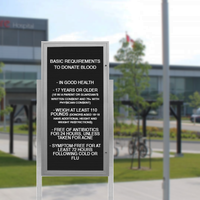 EXTREME WeatherPLUS Extra-Large Radius Edge Outdoor Enclosed Letter Boards | Shown in Satin Silver finish with Black Letterboard Panel