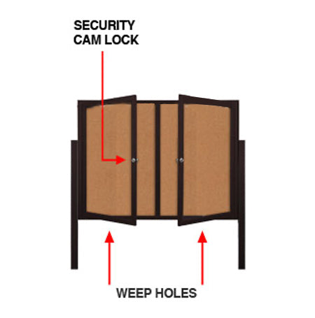 Outdoor Enclosed Poster Display Case Stand with Lights | SwingCase 2 and 3 Door Display Cases 30+ Sizes