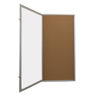 Extra Large 48 x 60 Outdoor Enclosed Bulletin Board Swing Cases with Lights (Radius Edge)