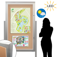 EXTREME WeatherPLUS™ XL Standing Radius Edge Outdoor Enclosed Poster Cases | LED LIGHTS | Single Locking Door with 15+ Sizes