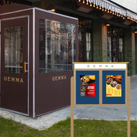 45" x 36" Outdoor Message Center Enclosed Cork Board with Header and Posts | Two Door Information Board