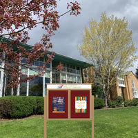 60" x 30" Outdoor Message Center Enclosed Cork Board with Header and Posts | Two Door Information Board