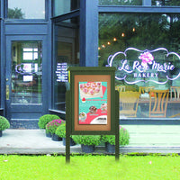 27" x 41" Outdoor Message Center Cork Board | LEFT Hinged - Single Door with Posts Information Board