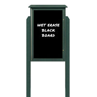 40" x 60" Outdoor Message Center - Magnetic White Dry Erase Board with Posts