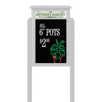 36" x 48" Outdoor Message Center - Magnetic Black Dry Erase Board with Header and Posts